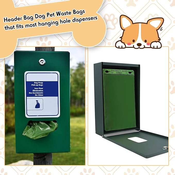 Ireer 5000 Pcs 50 Counts Pet Waste Bags Bulk, Dog Bags with Fit Hang Hole Easy Single Pull for Parks, Hoas Residential Use, Dog Waste Station, Compatible with Poop Station Dispensers (Green)