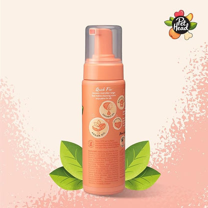 Pet Head Quick Fix Dog Grooming Foam | Peach Scent | No Rinse Dog Shampoo for Smelly Dogs | Nourishes and Deodorizes Pet Coat & Skin | Vegan | Gentle Formula for Puppies | Made in USA | 6.7 fl. oz.
