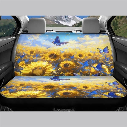 AFPANQZ Sunflowers Car Seat Cover for Women Men Polyester Fabric Protector Accessories Soft Washable Decorations Cloth Backseats Rear Seat Cushion Protection