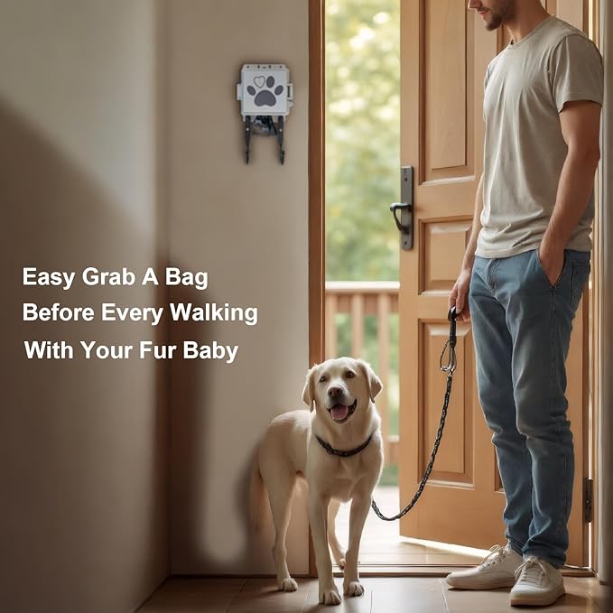 Dog Poop Bag Dispenser Outdoor or Indoor Wall Mount Doggy Waste Bag Holder Waterproof Pet Litter Bags Storage Dispenser, 2 Pcs Set, 2 Sizes