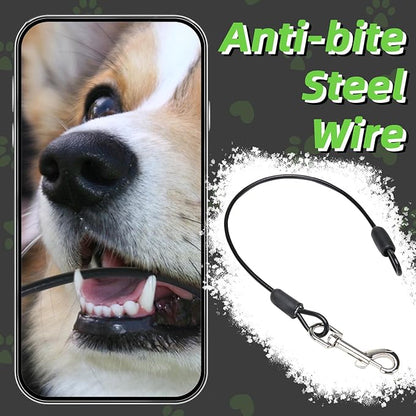 PUPTECK Chew Proof Retractable Dog Leash for up to 110lbs Small Medium Large Dogs, 16ft Reflective Extendable Dog Leash with 15in Durable Wire Rope for Training Walking Green