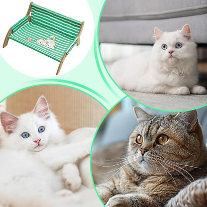 Cat Lounger, Cat Wall Hammock, Cats Sleeping Cat's Supplies, Elevated Bed, Detachable & Breathable Easy for Soothing Rest Multi Cats Households Indoor Living Room Bedroom Balcony