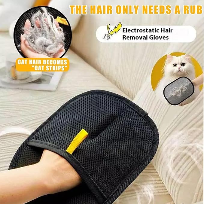 3PCS Pet Hair Removal Glove,Electrostatic Pet Hair Removal Gloves,Reusable Cat & Dog Hair Remover （3PCS）