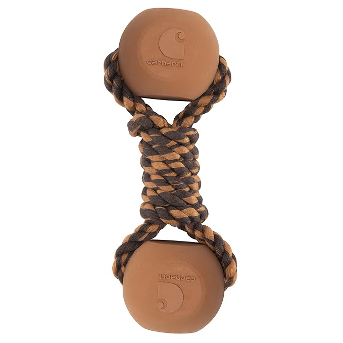 Carhartt Pet Training Tools, Rugged Dog Tool for Tug and Fetch, Rope Bone (Carhartt Brown)
