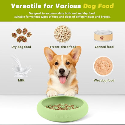 Dog Lick Bowl, Slow Feeder Dog Bowl Licking Mat for Small to Large Dogs, BPA-Free Non-Slip Silicone Slow Feeder Treat Dispenser for Anxiety Relief, Freezer & Dishwasher Safe (Green, 8.2"×2")