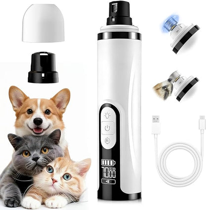 2026 New Dog Nail Grinder Quiet - Painless Pet Nail Grinder for Dogs - 3 Modes Dog Nail Trimmer with Guard & 2 LED Lights -Silent Nail Groom for Small/Medium/Large Dogs and Cats Electric Pet Claw Care