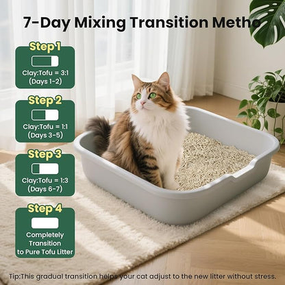 Gardner Pet Natural Tofu Cat Litter, Cat Litter with Green Tea Extract – Dust-Free, Fast Clumping, and Odor Control for Multi-Cat Homes, 6lbs