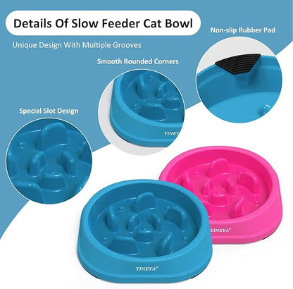 2PCS Anti-Choking Slow Feeder Dog Bowls Small Size Dog, Slow Feeder Cat Bowl, Supplies and Puzzle for Pet