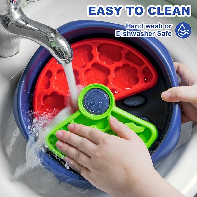 Interactive Pet Puzzle Slow Feeder Bowl - Innovative Rotating Design, Anti-Gulping, Promotes Digestion & Mental Stimulation, Non-Slip Food Dispenser for Small & Medium Dogs & Cats (Red & Green)