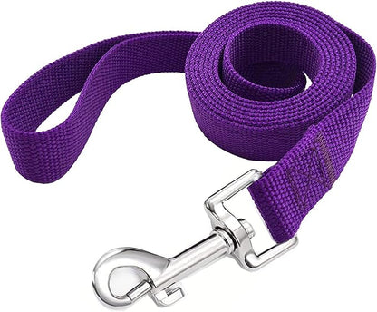 TAIAN 4FT/5FT/6FT Strong Dog Leash, Nylon Dog Leashes for Small Medium Large Dogs (5/8 in x 5 ft, Purple)