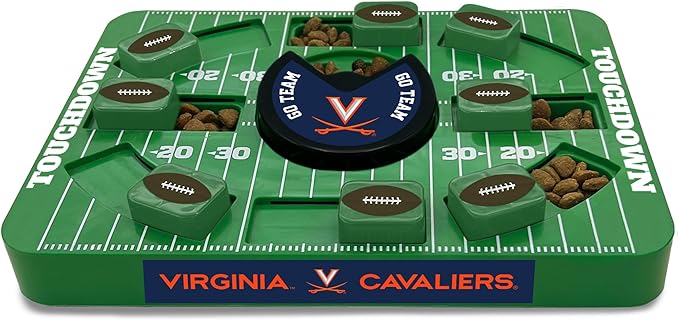 Pets First NCAA Virginia Large Puzzle Toy, Interactive Treat Dispenser, Slow Feeding Toy for Dogs, New Large Size