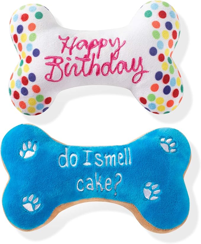 FRINGE STUDIO Birthday Bone Cookies Pet Toy (289332), Multicolor