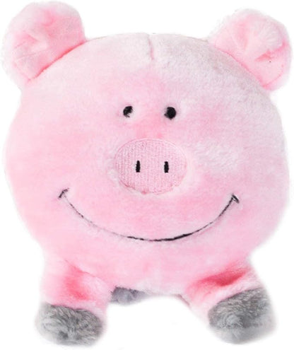 ZippyPaws Brainey Squeaky Plush Dog Toy, Pig