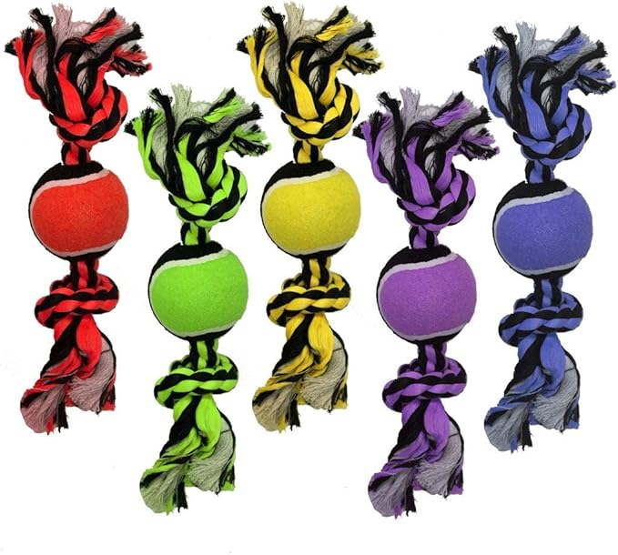 Multipet 29521 Nuts for Knots 3 Knot Rope with 2 Tennis Balls, 20", Multi