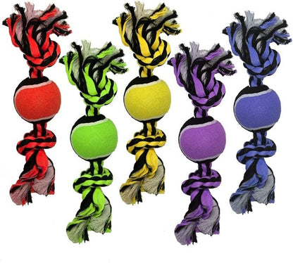 Multipet 29521 Nuts for Knots 3 Knot Rope with 2 Tennis Balls, 20", Multi