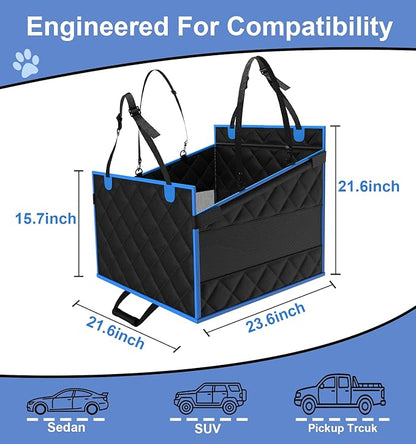 Back Seat Extender for Dogs (Black Blue S)
