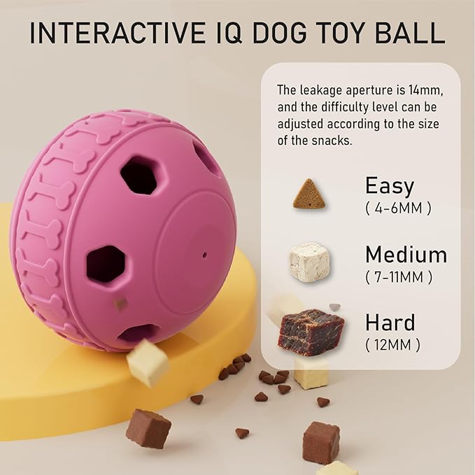 Frozen Treat Dispensing Dog Toys, Enrichment Licking & Puzzle Feeder, Sturdy Rubber Interactive Dog Toys, Dog Chew Toy for Happy, Cool Pups - Reduces Anxiety, Easy to Clean (Pink)