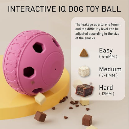 Frozen Treat Dispensing Dog Toys, Enrichment Licking & Puzzle Feeder, Sturdy Rubber Interactive Dog Toys, Dog Chew Toy for Happy, Cool Pups - Reduces Anxiety, Easy to Clean (Pink)