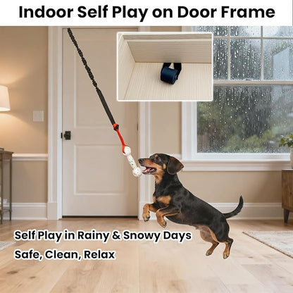Hanging Dog Bungee Tug Toy for Puppy Small Dogs Chase, Indoor Spring Pole Over Door, Outdoor Tree Tether Tug, Interactive Pull Rope Toy for Self Play Exercise & Training