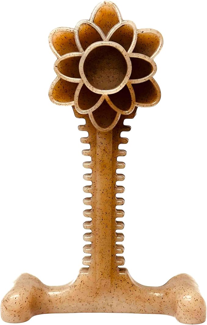 SodaPup Honey Bone Flower Tower – Ultra Durable Dog Chew Toy Made in USA from Non-Toxic, Pet Safe, Food Safe, Nylon Material for Clean Teeth, Fresh Breath, Problem Chewing, Calming Nerves, & More