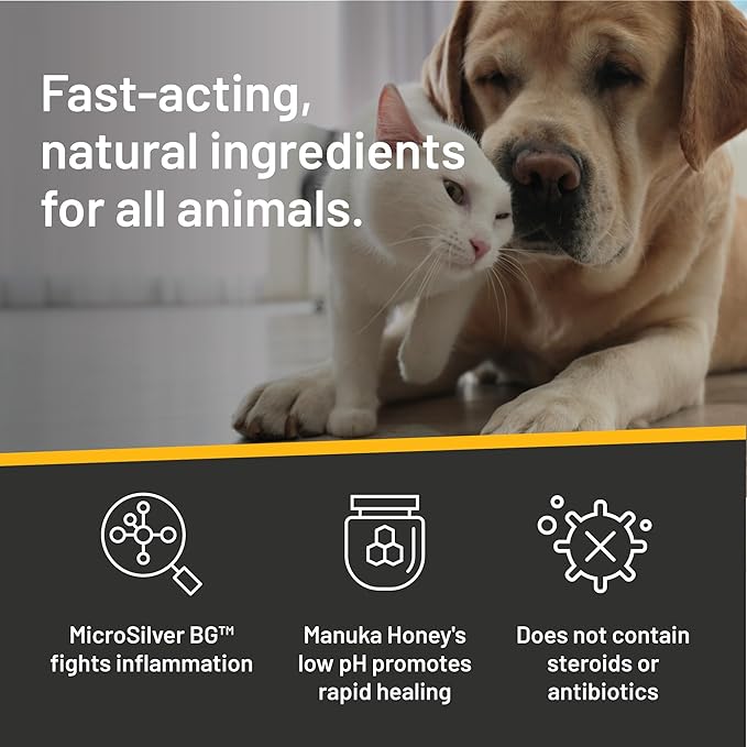 Silver Honey Rapid Ear Care Vet Strength Pet Wipes, 50ct, Manuka Honey & MicroSilver BG