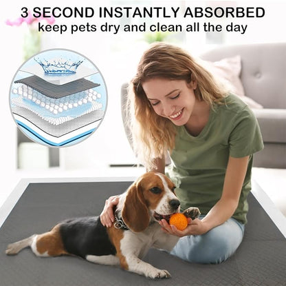ELEGX Extra Large 48"x36" 40 Pcs Odor-Control Super Absorbency Charcoal Pee Pads for Dogs,Leak-Proof Pet Training Pee Pads,Thicken Disposable Potty Pads Puppy Training Pads for Cats Rabbits