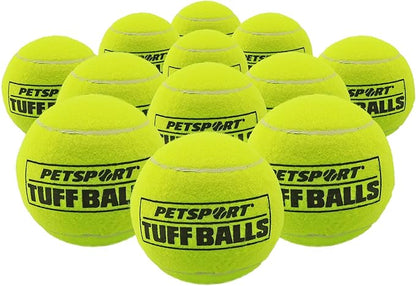 PetSport Jr Tuff Ball - Small Tennis Balls for Dogs, Great for Boredom & Aggressive Chewers, Dog Toy, Mini Tennis Balls for Small Dogs, Certified Non-Toxic, Won't Wear Down Teeth - 1.8" (12 Pack)