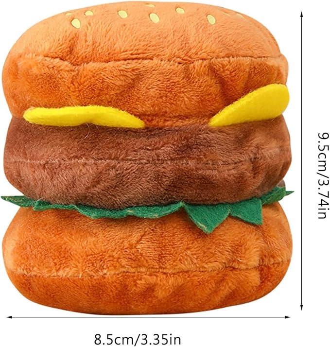 Plush Dog Toy, Squeaky Hamburger Shape, Soft Chewing Toy for Dogs and Cats, Bite Resistant Pet Supplies