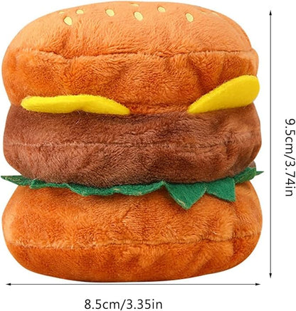Plush Dog Toy, Squeaky Hamburger Shape, Soft Chewing Toy for Dogs and Cats, Bite Resistant Pet Supplies