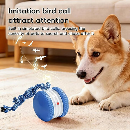 Interactive Dog Toy – Automatic Electric Rolling Ball with Rope, Motion-Activated Play, Random Movement, Rechargeable, Ideal for Boredom Relief for All Dog Sizes