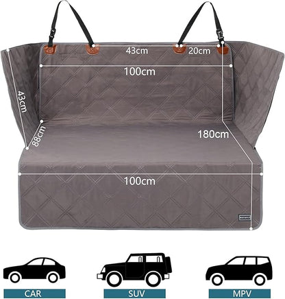 Petsfit SUV Cargo Liner for Dogs, Water-Resistant Scratchproof Dog Cover for Car with Side Flap, Durable Washable Dog Trunk Cover for SUV Against Dirt and Pet Hair, Large Size Universal Fit, Gray