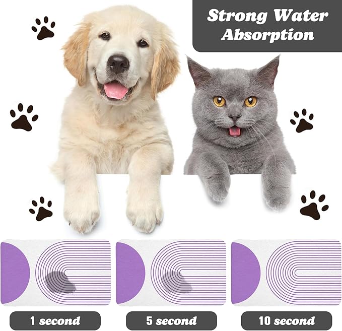 Dog Food Mats,Cat Absorbent Water Bowl Feeding Mats Pet Placemats for Food and Water Purple Bohemia 24 * 32 inch