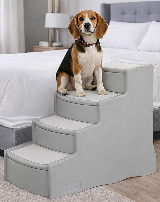 Pet Gear Easy Step IV Pet Stairs, 4 Step for Cats/Dogs, Removable Washable Carpet Treads, for Pets Up to 150lbs, No Tools Required, Available in 9 Colors, Sea Salt