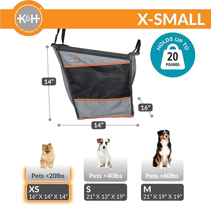 K&H Pet Products Buckle N Go Dog Car Seat for Small Dogs, Waterproof Fabric, Breathable Mesh Sides, Adjustable Seat Belt Leash, Carseat for Small Pets, Car Seat Carrier - XS 16 X 14 X 14in