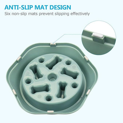 UPSKY Slow Feeder Dog Puzzle Bowl - Anti-Chocking, Interactive, Bloat Stop, Non-Slide, Lick Treat Bowl for Small & Medium Dogs (Green)