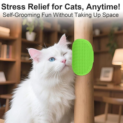 4Pcs Cat Self Groomer, Silicone Grooming Strap Pad for Cats, Adjustable Kitten Brushes for Indoor Kittens, Cat Massager Comb for Head Face Back, Cats Face Scratchers for Corner Sofa Chair Table Legs
