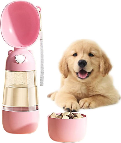 Outdoor Dog Water Bottle Dispenser Food Container- Leak Proof for Portable Dogs Water Dispenser, Outdoor Drink Bottles for Dog, Cat, Puppy, Pet, Essential Items for Dog Travel, Walking, Hiking