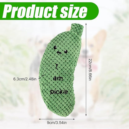 Pickle Squeaky Dog Toy, Funny Durable Dog Squeaky Toys for Aggressive Chewers Cute Plush Stuffed Pickle Toy Chewy Dog Toys for Small/Medium/Large Weed Dog Exercise and Accompany