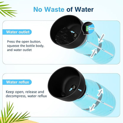 Pecute Portable 22 oz Dog Water Bottle, 2 in 1 Dog Water Bottle Bowl Leakproof with Double Seal, BPA Free, Lightweight, Pet Water Bottel Dispenser for Outdoor Walking Triping Hiking Camping Travels
