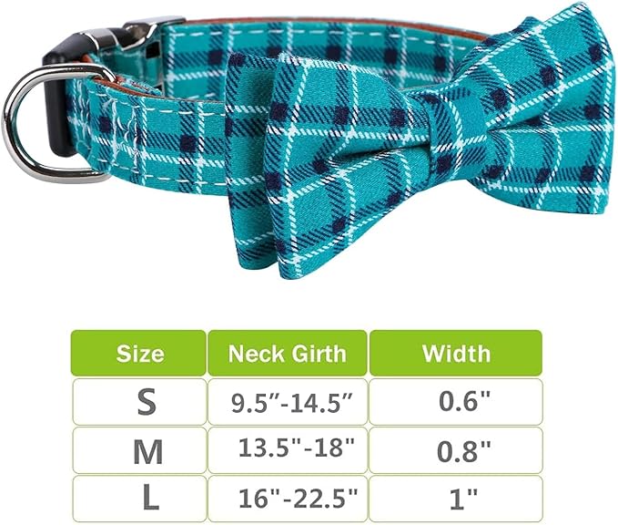 Faleela Soft &Comfy Bowtie Dog Collar,Detachable and Adjustable Bow Tie Collar,for Small Medium Large Pet (Small (Pack of 1), Green)