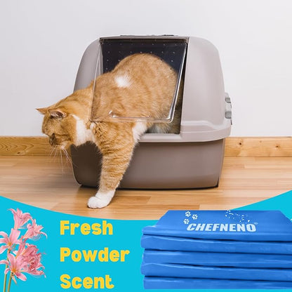 Cat Litter Waste Bags Biodegradable (500 ct., Blue) Bulk Dog Poop Bags with Easy Tie Handles Earth-Friendly Fresh Powder Scented Doggy Poop Diaper Bag Disposable Sanitary Pad Waste Bags (500 Bags)