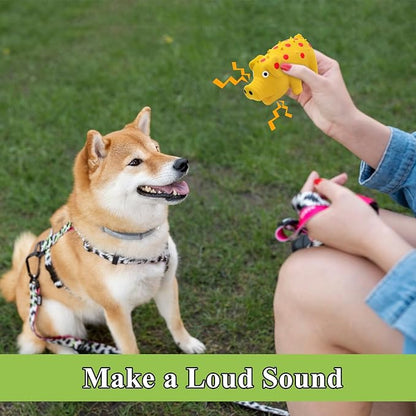 WishLotus Natural Latex Dog Squeaky Toy, Pig-Shaped Dog Chew Toys for Teeth Cleaning, Mini Puppy Chew Toy for Small Dogs to Relieve Stress and Reduce Boredom (Yellow,2pcs)