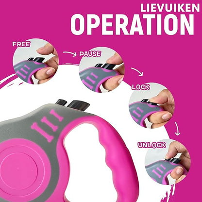 Retractable Dog Leash Automatic Telescopic Tractor Dog Tape, Pet Tape 10/16 FT Durable and Convenient, with Non-Slip Handle, Suitable for Small and Medium-Sized Dogs