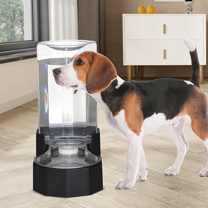 Sfozstra Large Dog Water Dispenser: 8L Large Capacity Gravity Water Feeder - Less Refills for Multi-Pet Homes - Stainless Steel Bowl - Easy Refill & Maintenance - for Medium/Large Dogs - Garage/Patio