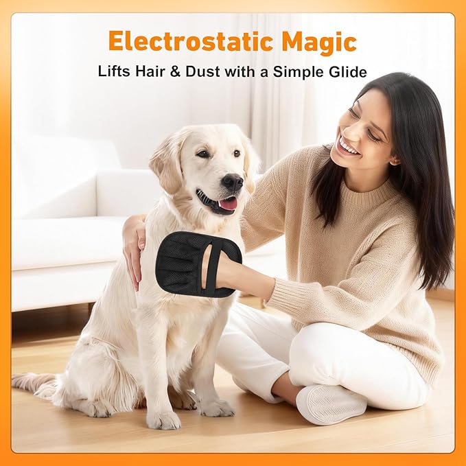 Pet Hair Removal Glove, Pet Hair Remover Gloves for Cats & Dogs Hair Remover, Magic Brush Pet Hair Removal Tool for Furniture, Couch, Car Seats, Clothing(1Pcs)