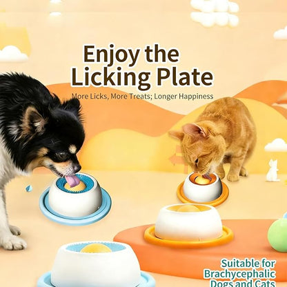 Upgraded Dog Lick Bowl, Dog Cat Enrichment Toys, Interactive Slow Feeder & Anxiety Relief Treat Dispenser with Non-Slip Base for Puppy Kitten Mental Stimulation. (Blue-1PCS)