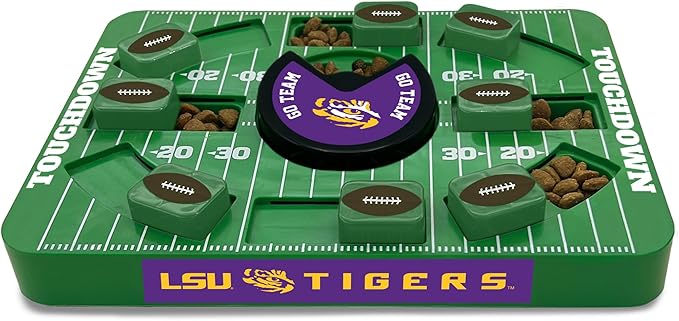 Pets First NCAA LSU Large Puzzle Toy, Interactive Treat Toy for Dogs, New Size, Slow Feeding Toy