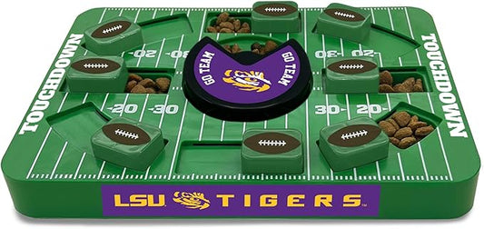 Pets First NCAA LSU Large Puzzle Toy, Interactive Treat Toy for Dogs, New Size, Slow Feeding Toy