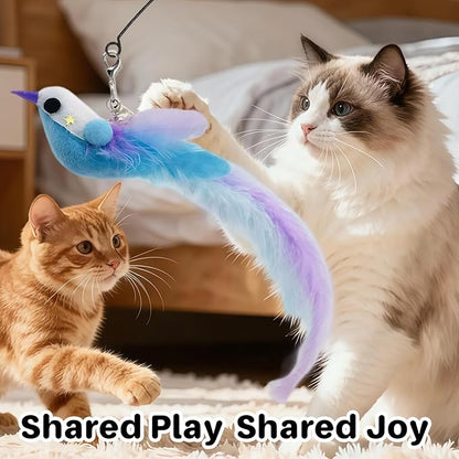 Interactive Cat Toys with Realistic Blue Bird – Natural Feathers, Engaging Toy for Active Cats & Kittens, Perfect for Indoor Play, Strengthens Bonding with Owners, Safe & Durable Feather Cat Toy