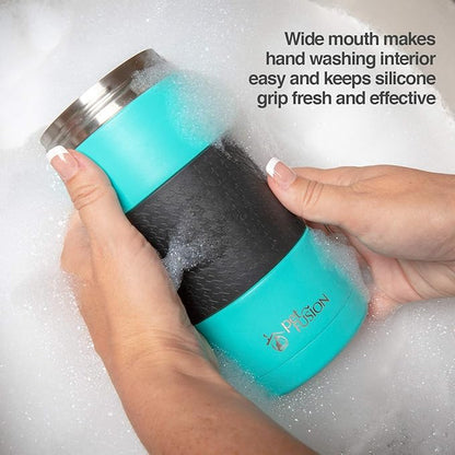 PetFusion Portable Dog Water Bottle & Dispenser (New-Large 22oz Dispenser) Insulated 2 Wall Stainless Steel- Optimal Cool Water Temp - Dog Travel Bottle